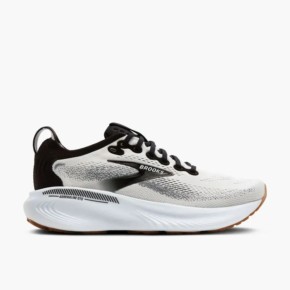 Brooks Adrenaline GTS 25 White Black Running Shoes 120443-1B-189 Women's 7.5
